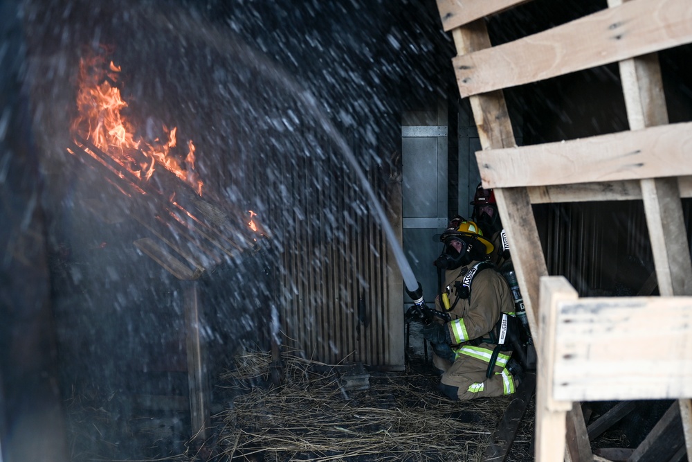 169th CES firefighters conduct structure fire training in Japan