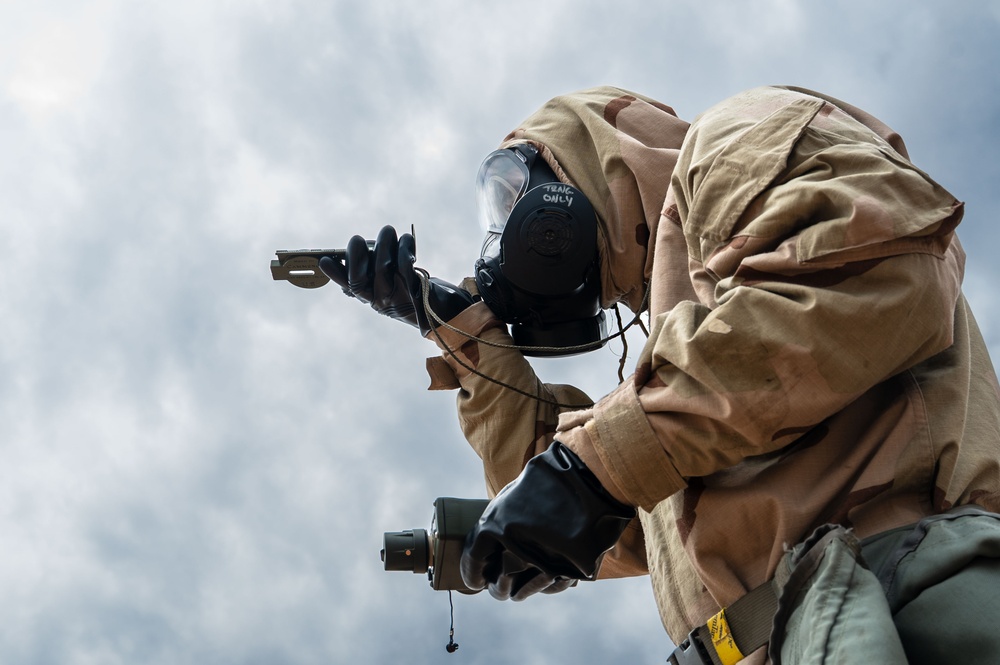 355th Civil Engineer Squadron Emergency Management Airmen conducted contamination survey training