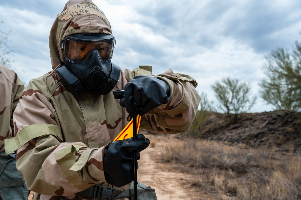 355th Civil Engineer Squadron Emergency Management Airmen conducted contamination survey training