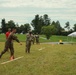 Sgt. Matthew Lee throws an axe - 2025 National Guard Best Warrior Competition