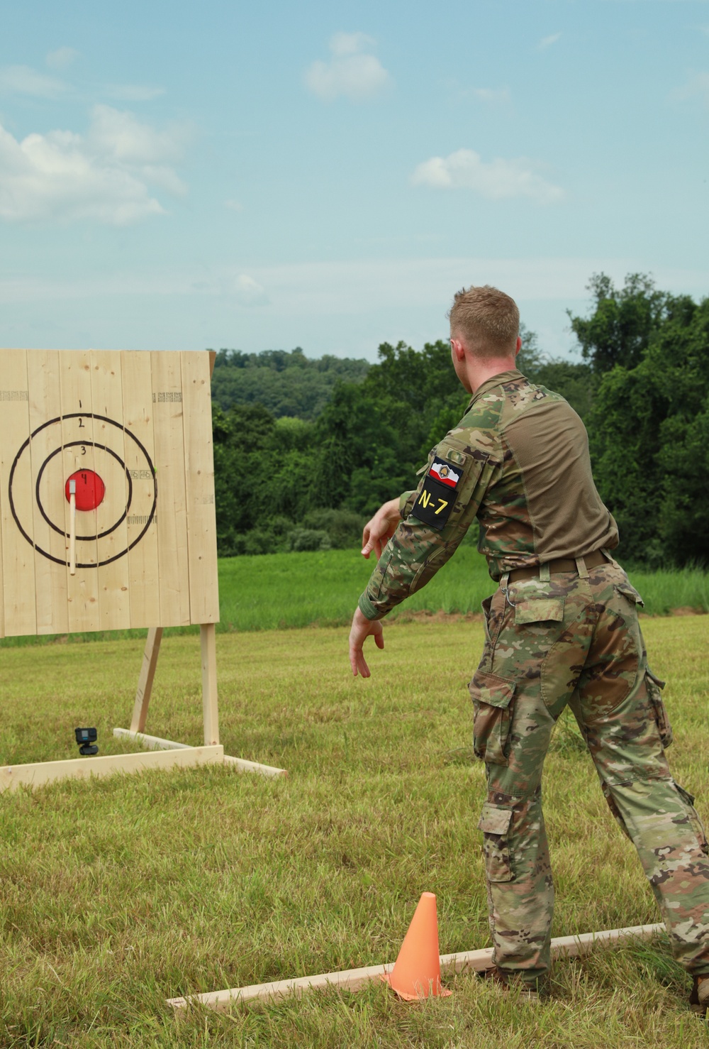 Sgt. Luke Cloward throws an axe - 2025 National Best Warrior