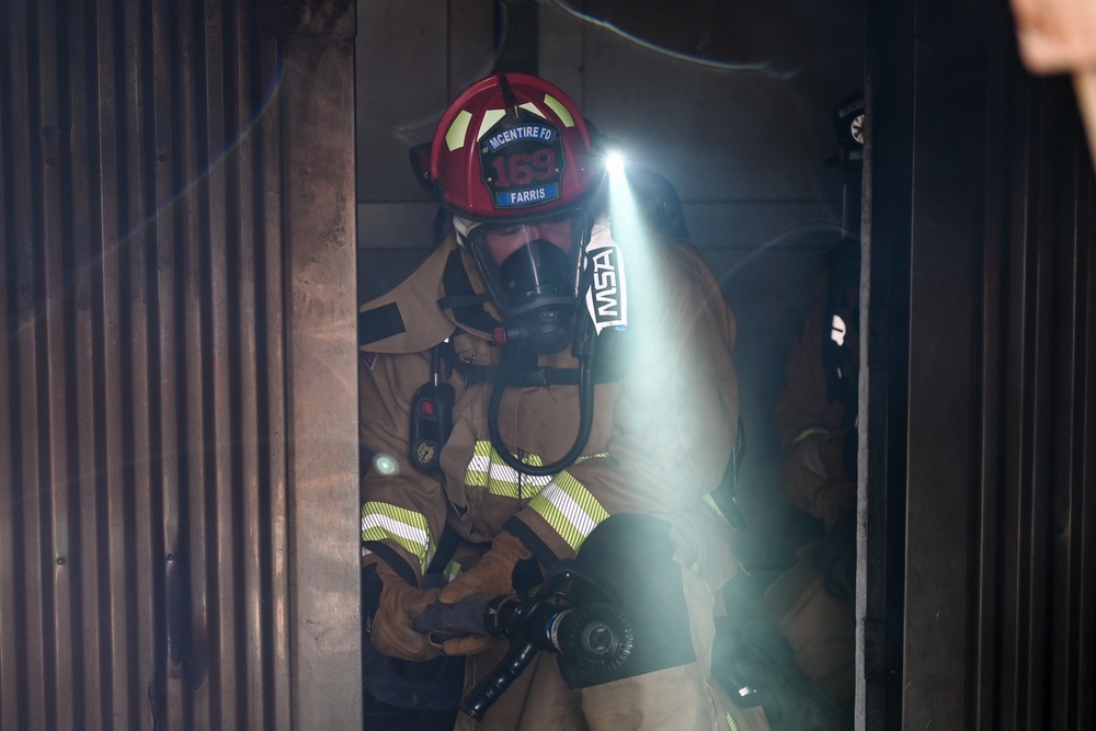 169th CES firefighters conduct structure fire training in Japan