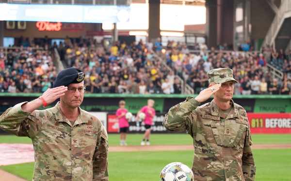 Kirtland Leadership Salute During National Anthem