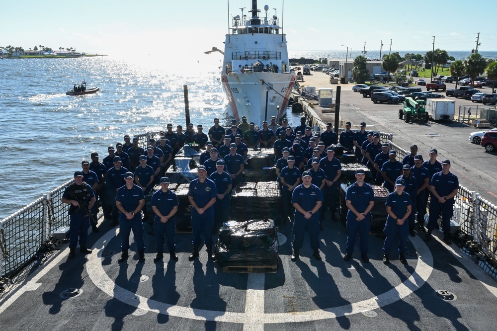 U.S. Coast Guard Cutter Resolute returns home, offloads approximately $93.2 million worth of drugs in St. Petersburg
