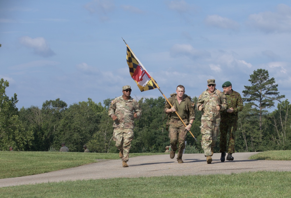 Sgt. Miles Crawford completes a ruck march - 2025 National Best Warrior