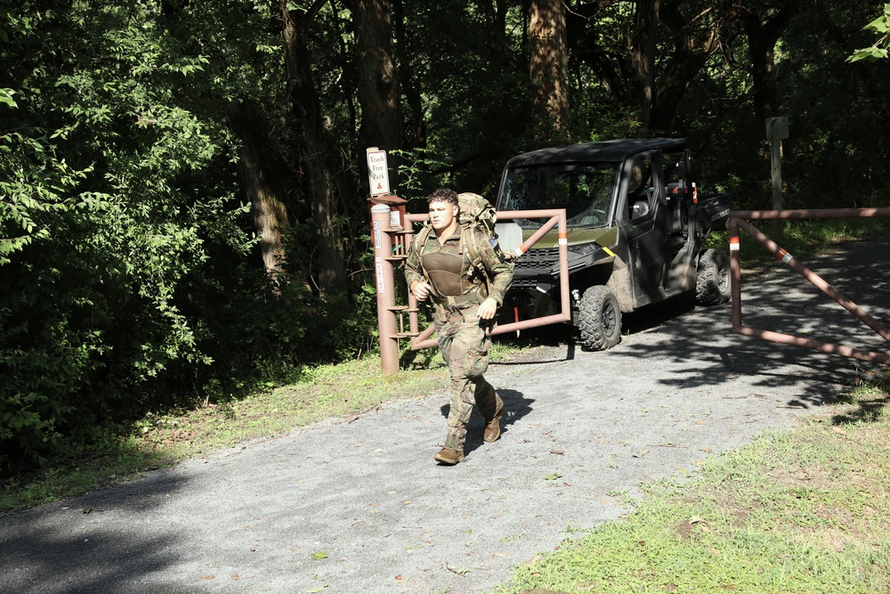 Spc. Rutledge Completes a 15-Mile Ruck March - 2025 National Best Warrior