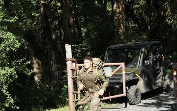 Spc. Rutledge Completes a 15-Mile Ruck March - 2025 National Best Warrior