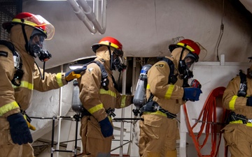 USS America (LHA 6) Conducts Main Space Fire Drill during Exercise Talisman Sabre