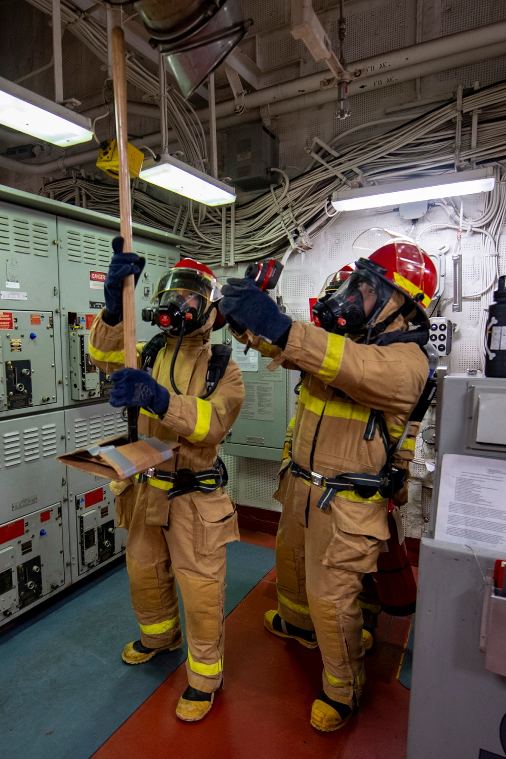 USS America (LHA 6) Conducts Main Space Fire Drill during Exercise Talisman Sabre