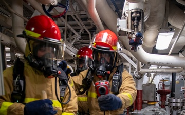 USS America (LHA 6) Conducts Main Space Fire Drill during Exercise Talisman Sabre