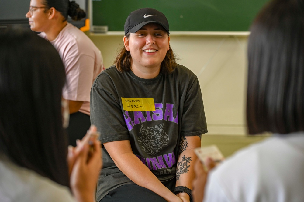 Sailors share in language exchange with Okinawan school children