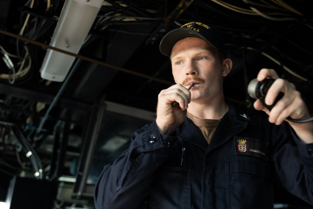 Curtis Wilbur Sailor Conducts Boatswain's Pipe Call