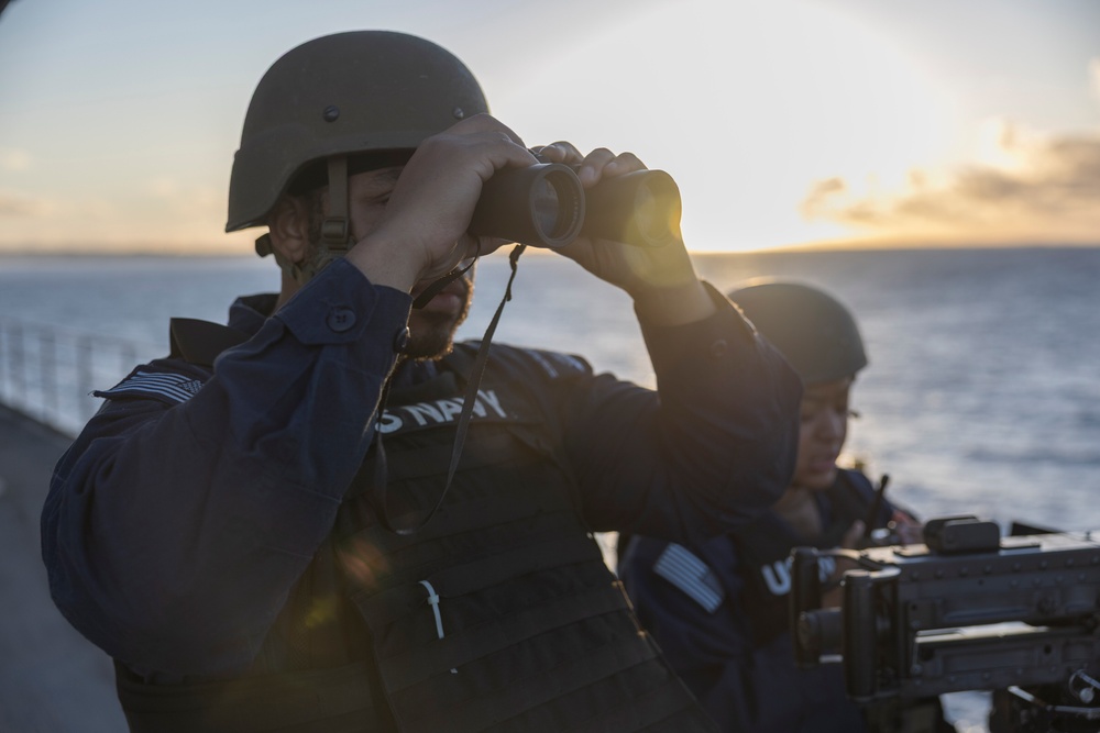 USS Frank Cable departs Fiji