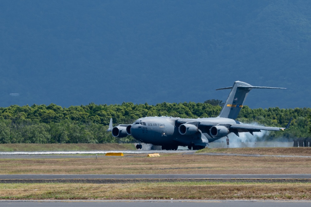 U.S. Airmen receive, ready C-17s for Talisman Sabre 2025