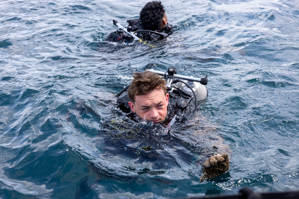 3d Reconnaissance Battalion Marines Conduct Search and Recovery Dive Drills