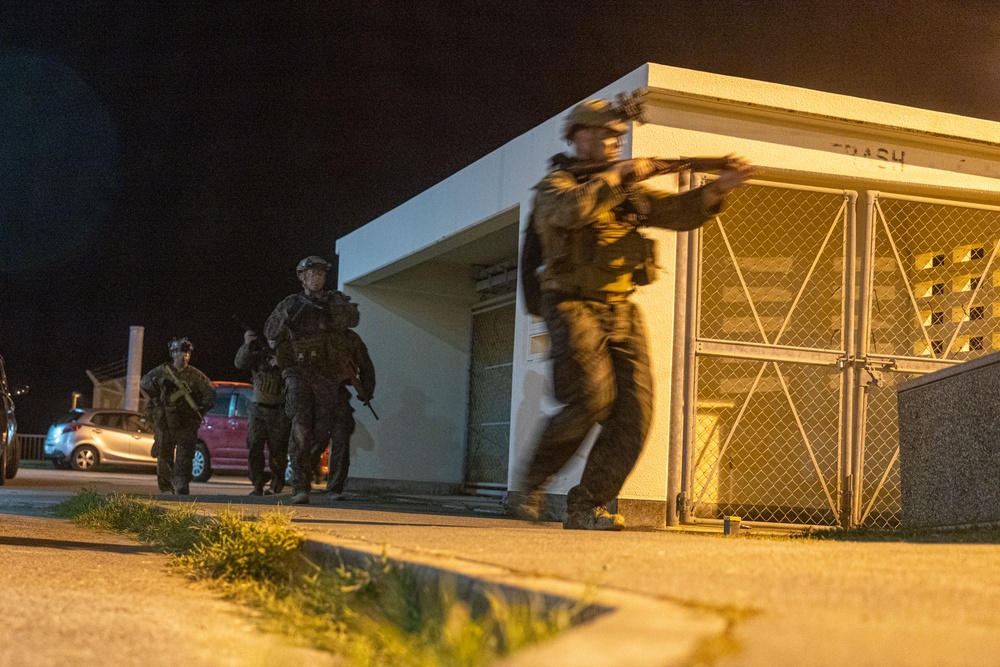 Marines with 3d Reconnaissance Battalion Conduct Night Raid Training