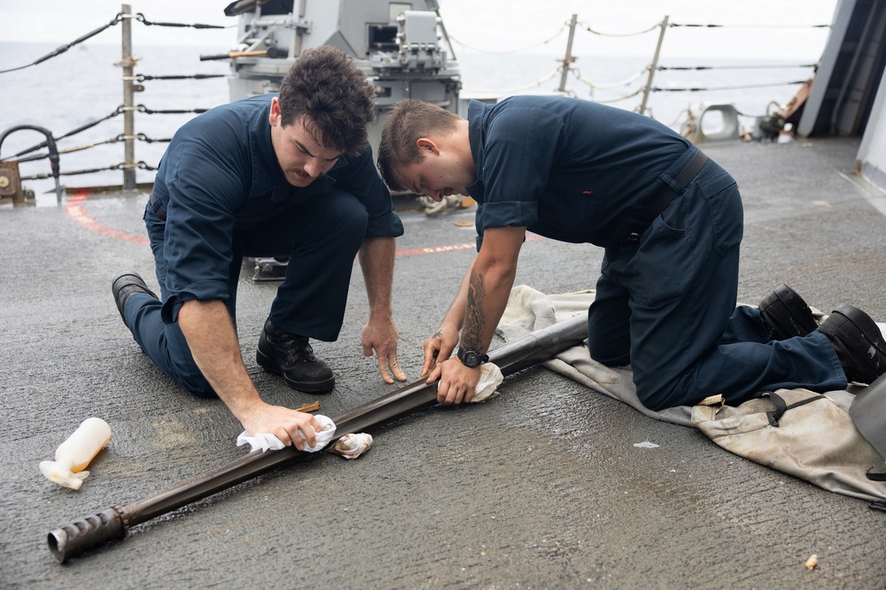 Curtis Wilbur Sailors Conduct Weapons Maintenance