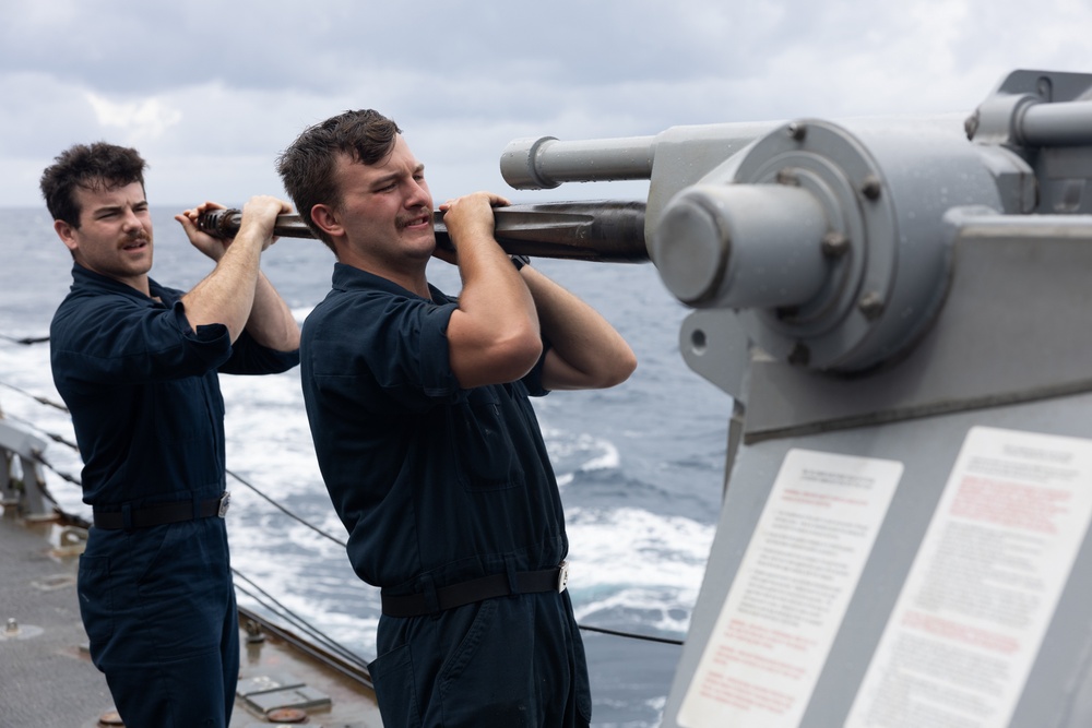 Curtis Wilbur Sailors Conduct Weapons Maintenance