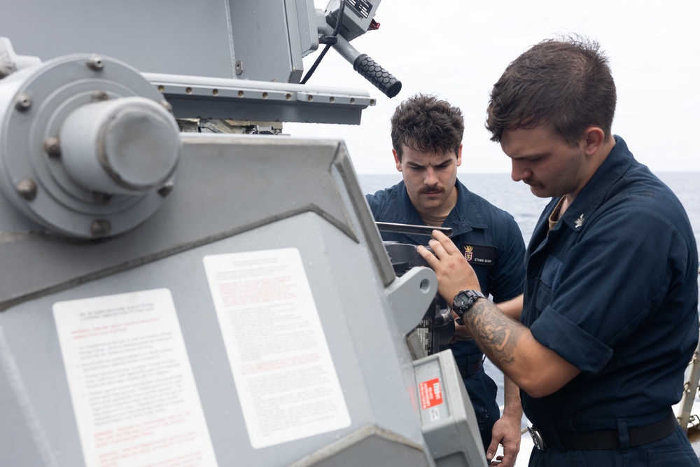 Curtis Wilbur Sailors Conduct Weapons Maintenance