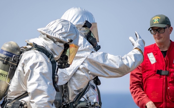 USS Preble Conducts Aviation Training Team Drill