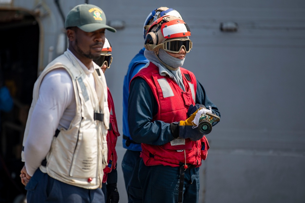 USS Preble Conducts Aviation Training Team Drill