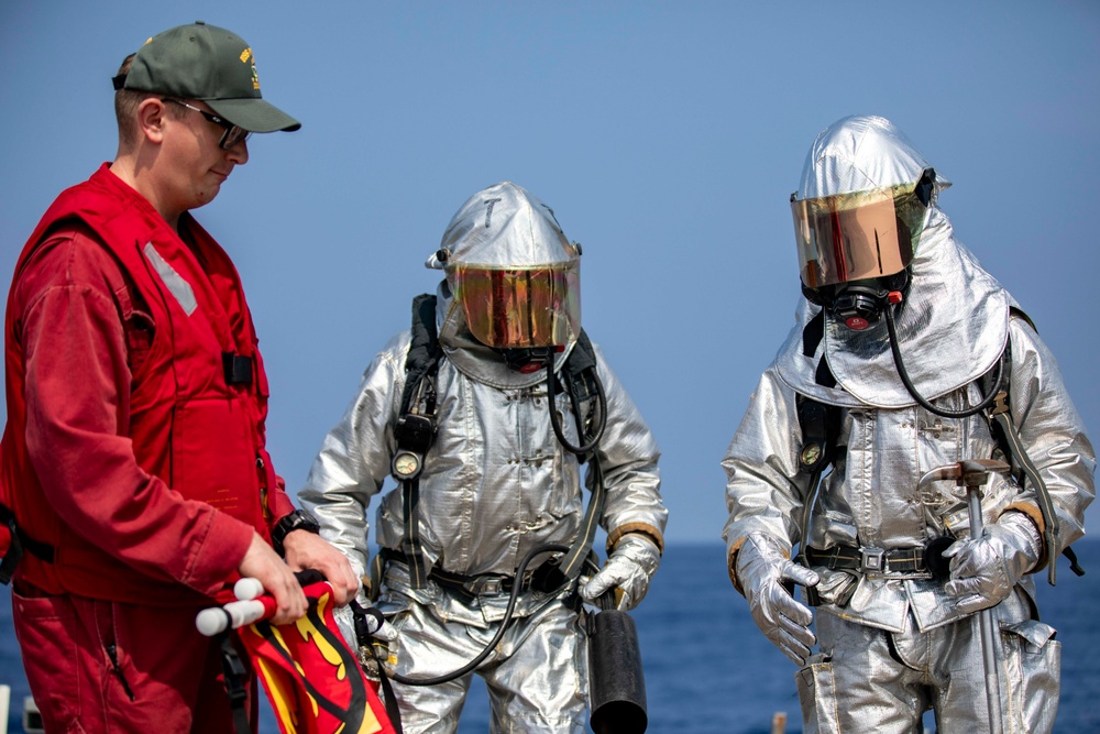 USS Preble Conducts Aviation Training Team Drill