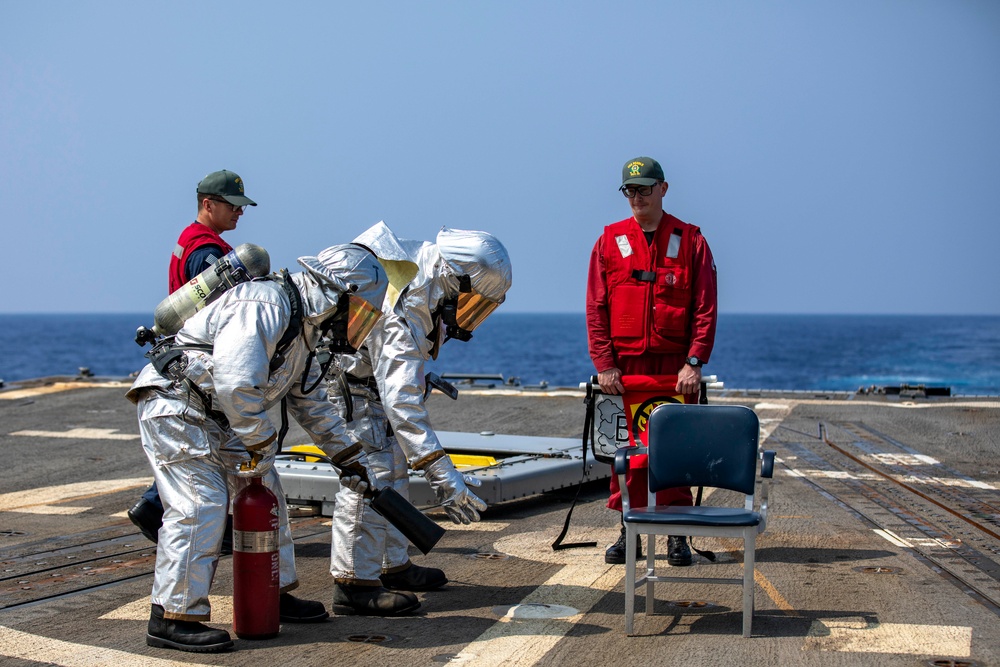 USS Preble Conducts Aviation Training Team Drill