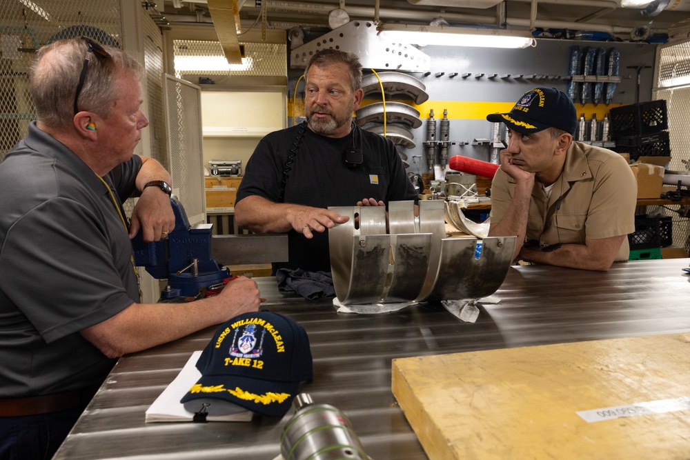 MSCEURAF Commodore visits USNS William McLean (T-AKE-12)