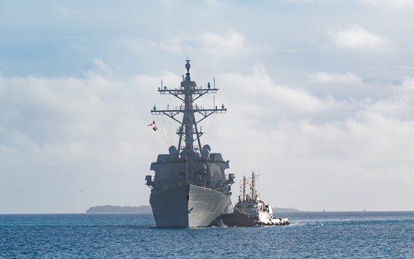 USS John Finn pulls into Diego Garcia