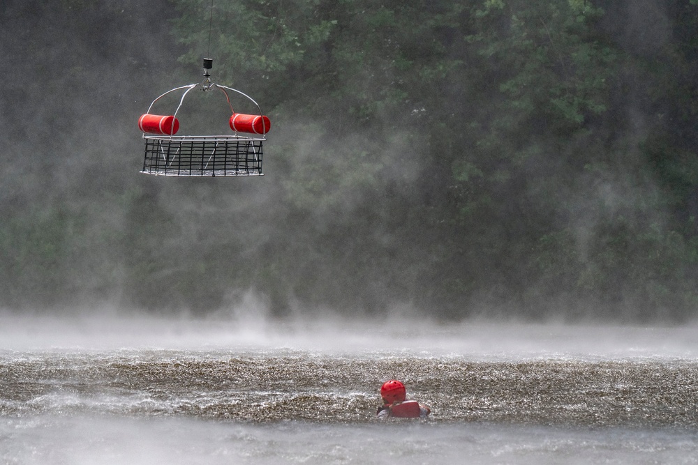 W.Va. Guard Unit Practices Aerial Swift Water Rescues