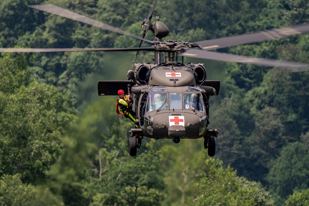 W.Va. Guard Unit Practices Aerial Swift Water Rescues