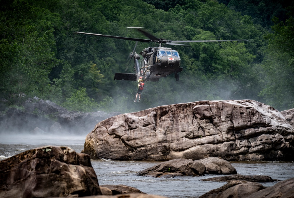 W.Va. Guard Unit Practices Aerial Swift Water Rescues