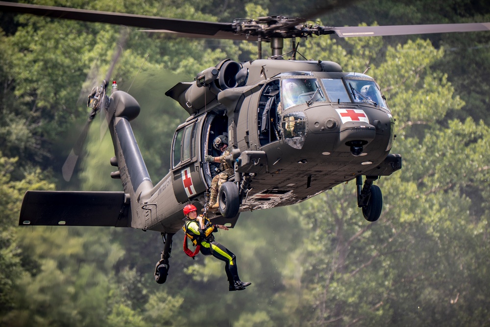 W.Va. Guard Unit Practices Aerial Swift Water Rescues