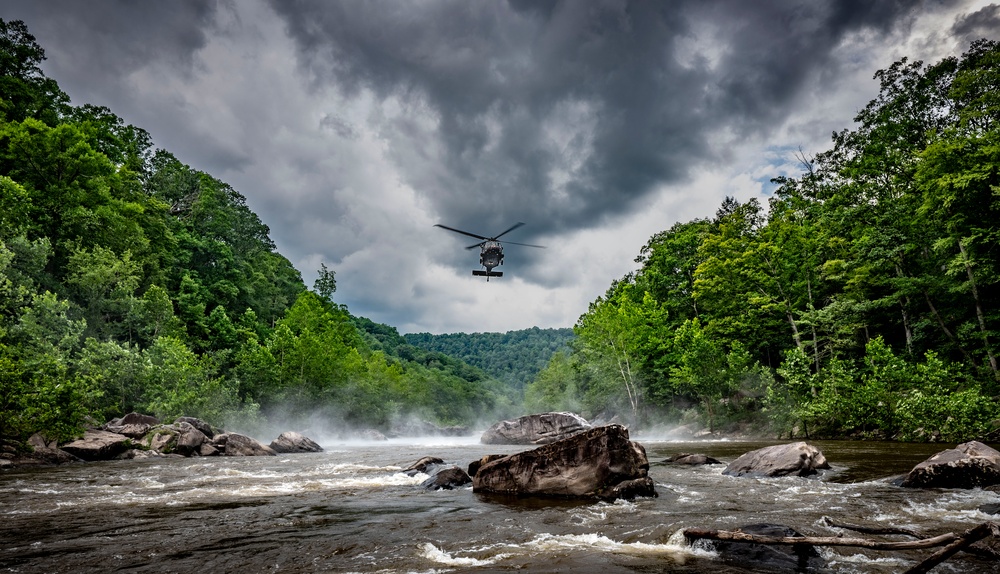 W.Va. Guard Unit Practices Aerial Swift Water Rescues