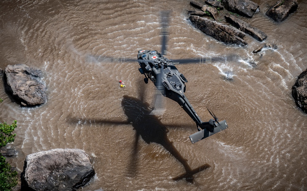 W.Va. Guard Unit Practices Aerial Swift Water Rescues