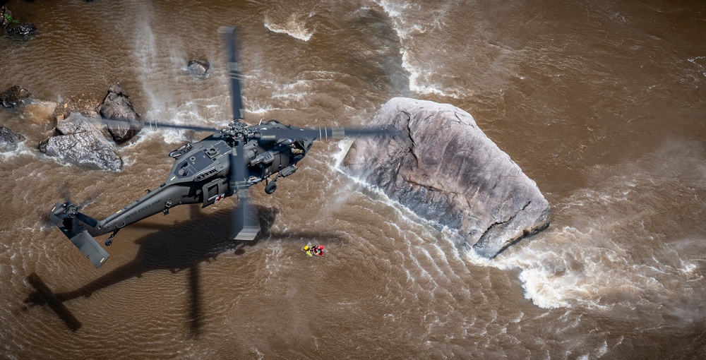 W.Va. Guard Unit Practices Aerial Swift Water Rescues