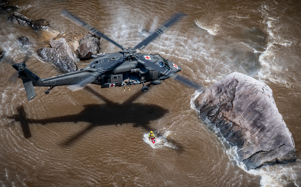 W.Va. Guard Unit Practices Aerial Swift Water Rescues