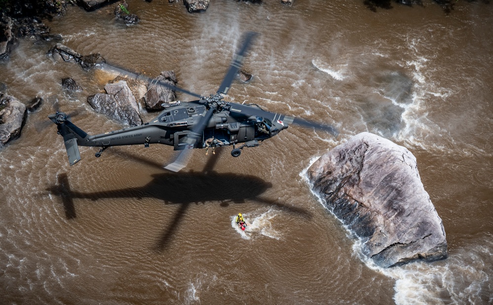 W.Va. Guard Unit Practices Aerial Swift Water Rescues