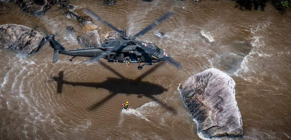 W.Va. Guard Unit Practices Aerial Swift Water Rescues