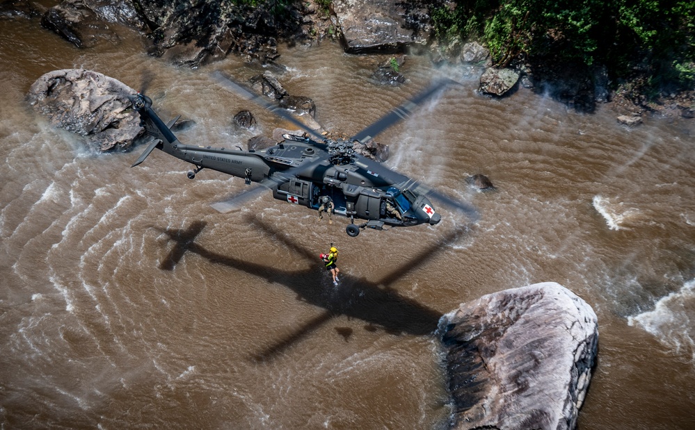 W.Va. Guard Unit Practices Aerial Swift Water Rescues
