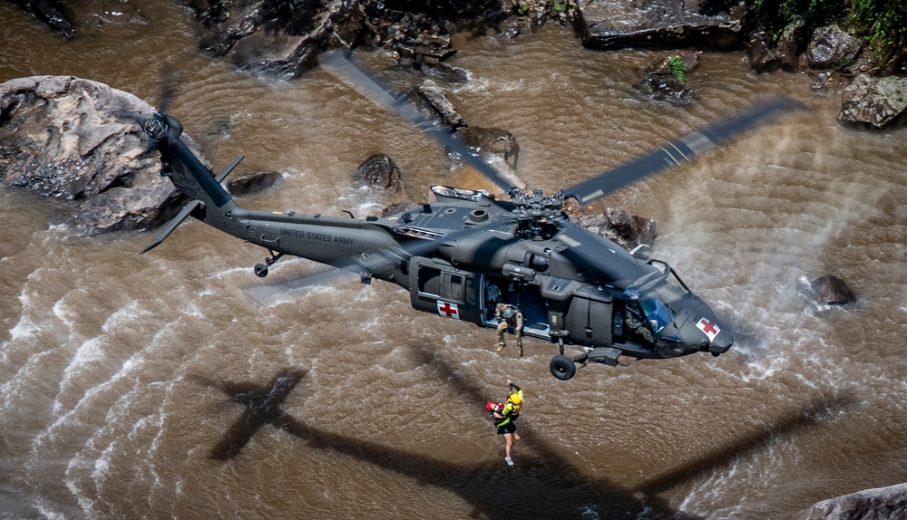 W.Va. Guard Unit Practices Aerial Swift Water Rescues