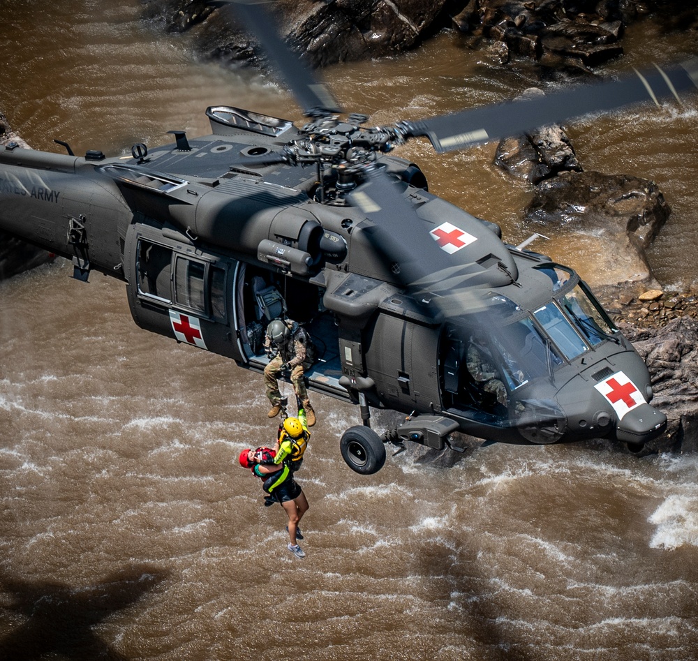 W.Va. Guard Unit Practices Aerial Swift Water Rescues