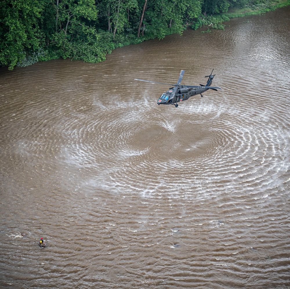 W.Va. Guard Unit Practices Aerial Swift Water Rescues