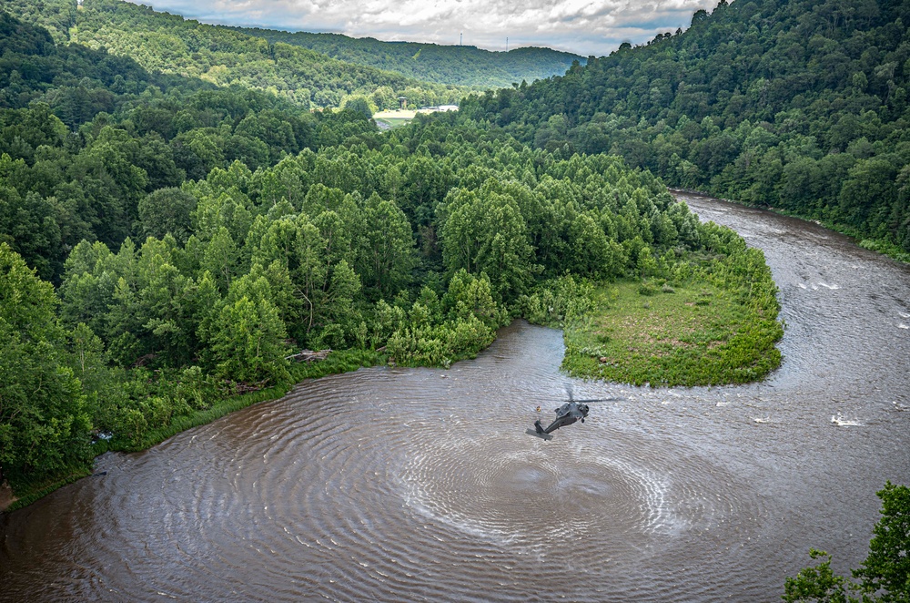 W.Va. Guard Unit Practices Aerial Swift Water Rescues