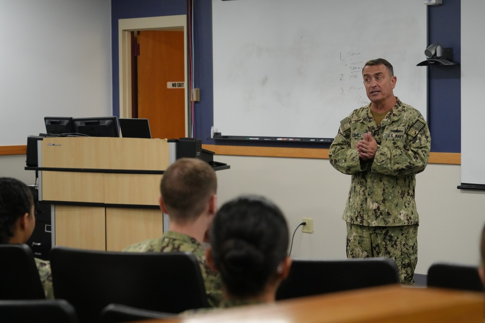 RADM Cahill visits SWSC, attends Maritime Warfare Board of Visitors
