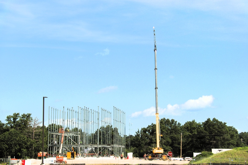 July 2025 construction operations for $55.75 million Collective Training Officers Quarters Project at Fort McCoy