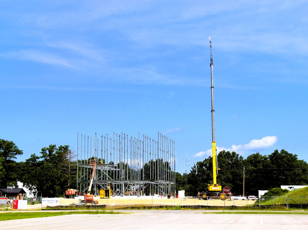 July 2025 construction operations for $55.75 million Collective Training Officers Quarters Project at Fort McCoy