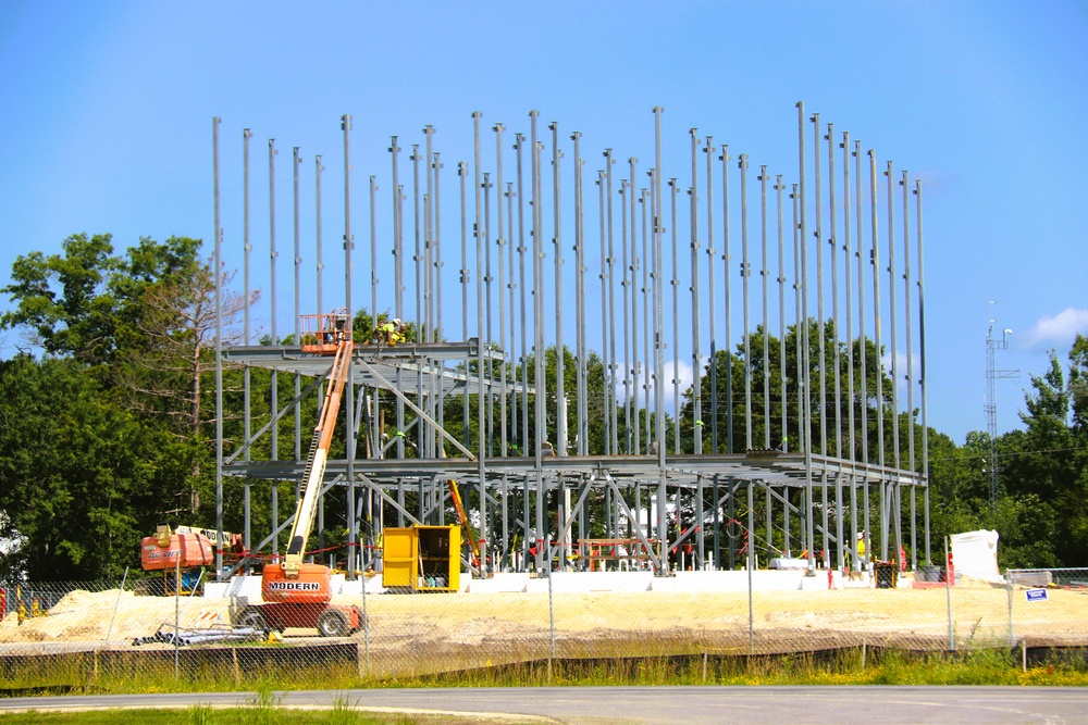 July 2025 construction operations for $55.75 million Collective Training Officers Quarters Project at Fort McCoy