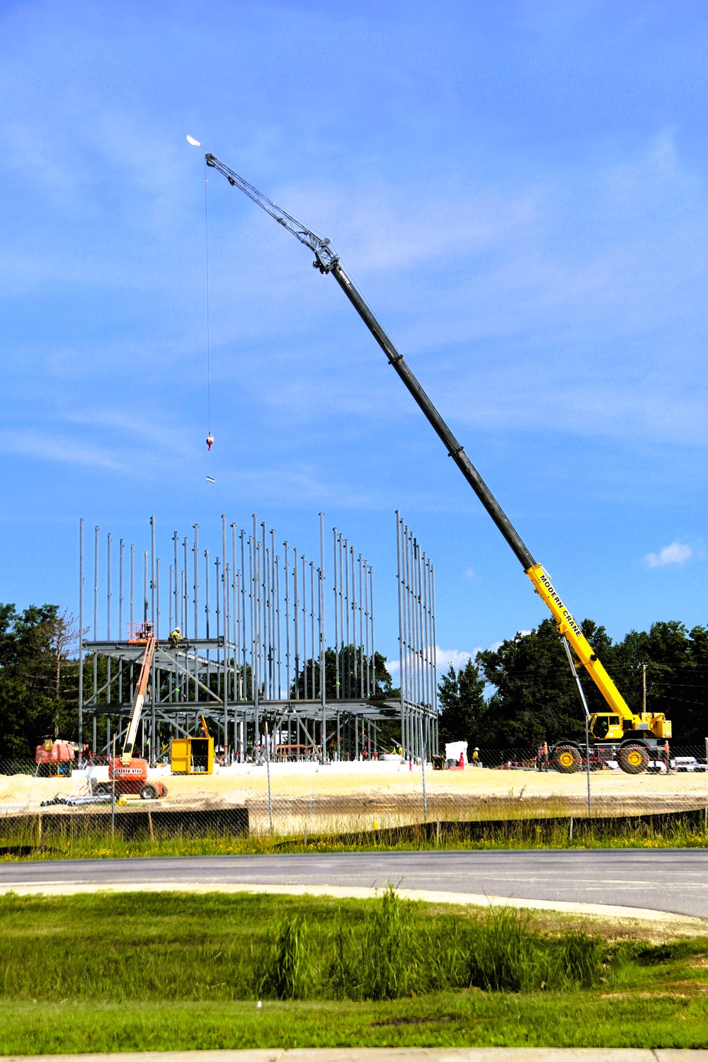 July 2025 construction operations for $55.75 million Collective Training Officers Quarters Project at Fort McCoy