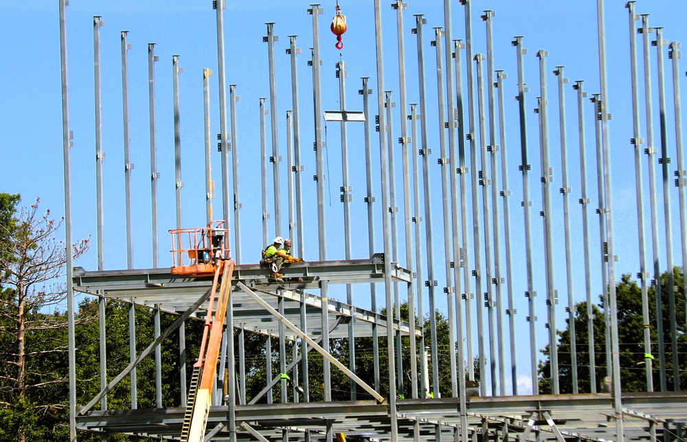 July 2025 construction operations for $55.75 million Collective Training Officers Quarters Project at Fort McCoy